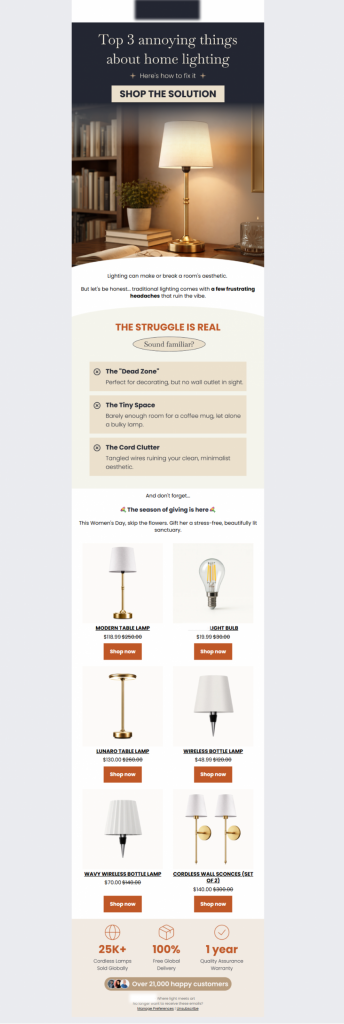 Screenshot of an email campaign sent in October 2025